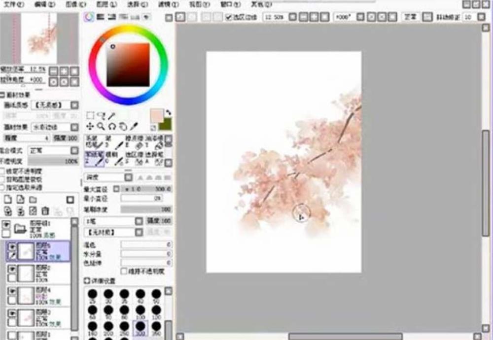SAI绘画古风花鸟和人物全套视频教程