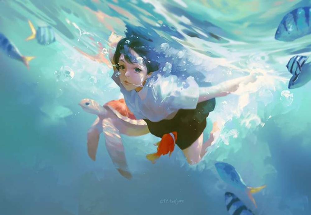 画师GTZ taejune高清插画绘画视频教程 附带作品集笔刷预设等