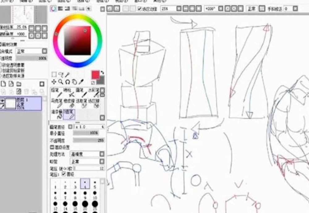 SAI绘画插画人体结构基础自学视频教程