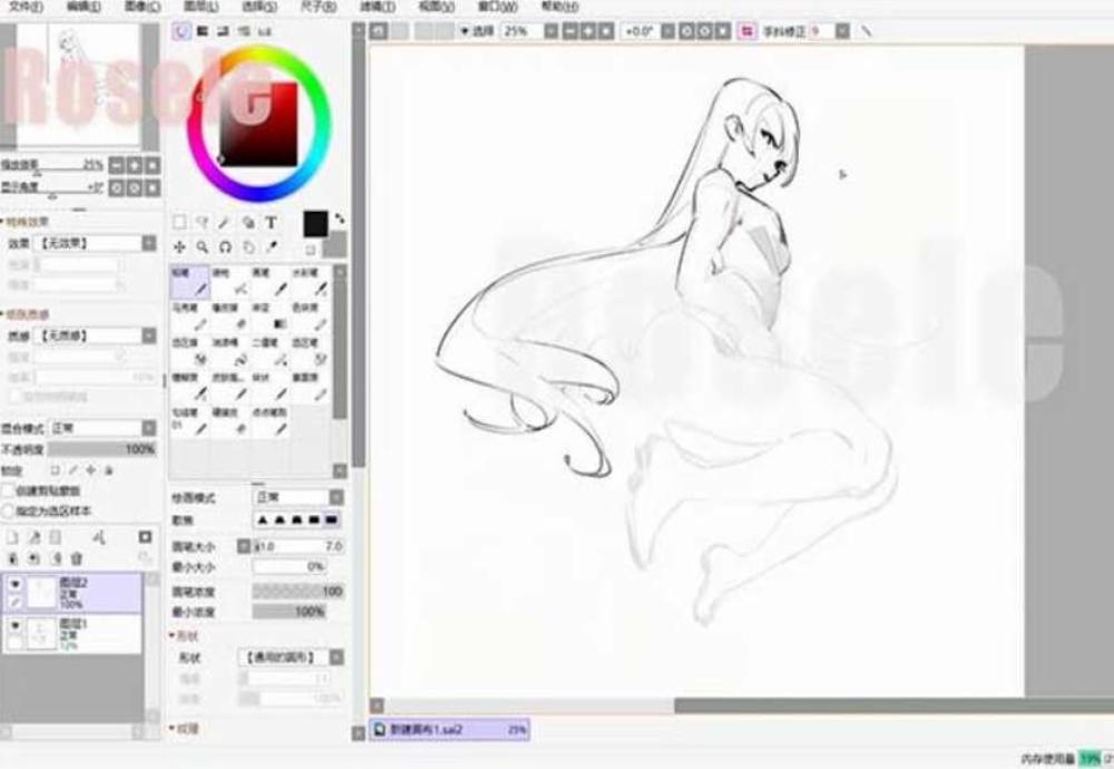 SAI动漫二次元插画绘画自学视频教程