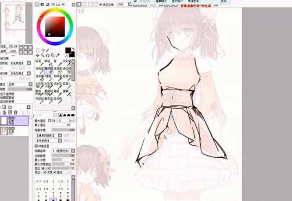 SAI绘画古风人物角色原画插画精品视频教程