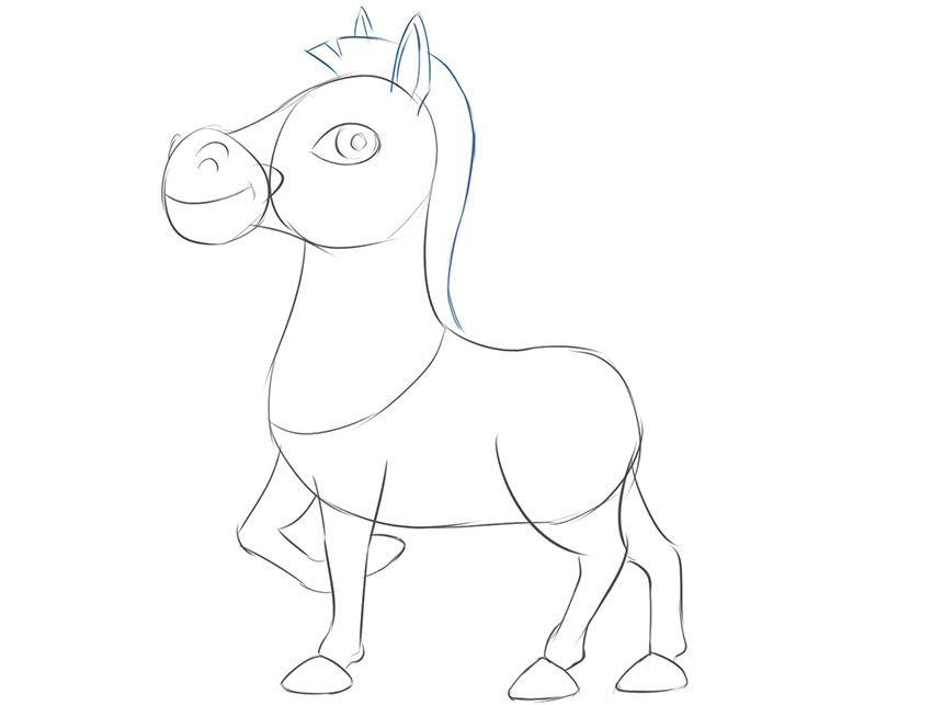 如何画一个有趣的卡通斑马